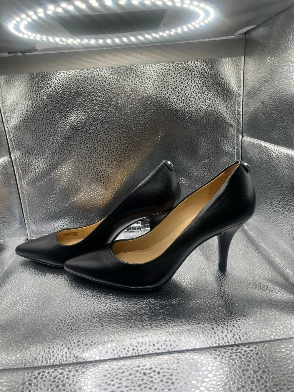 Michael Kors Sleek Black Pointed Leather Pumps